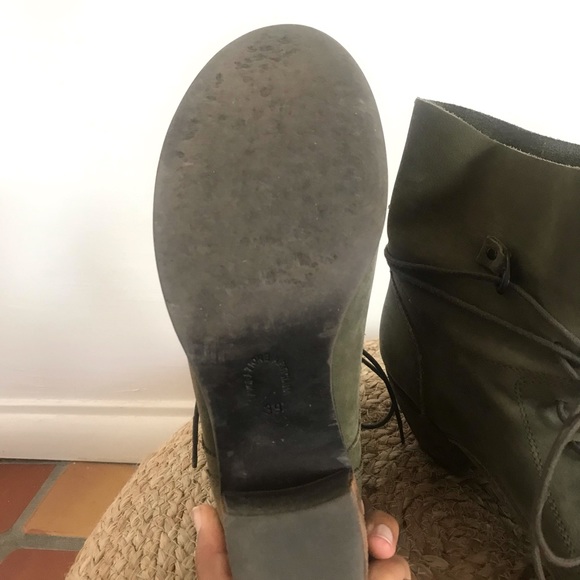 Steve Madden Olive Green soft leather lace-up block heel boots size 39 - Picture 8 of 8